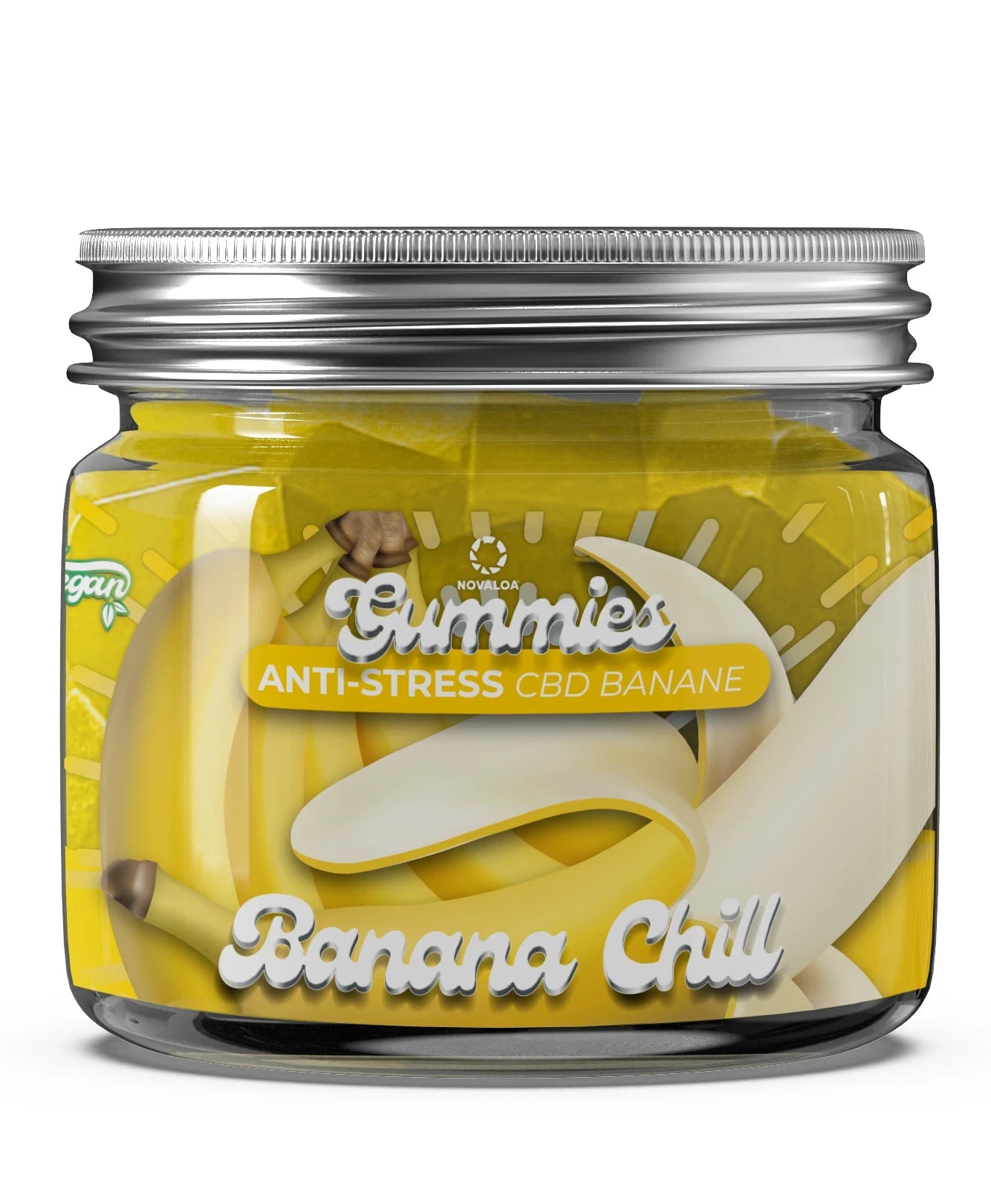 Gummies CBD Anti-Stress I Banana Chill I 20mg CBD, Gaba & Magnésium – Sans THC – 30 gummies